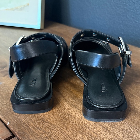 Quince Italian leather bold buckle sling back flat - Picture 3 of 3